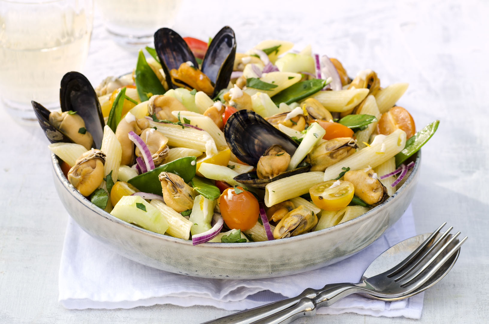 Pâtes linguine aux moules - Recette par Plat et recette